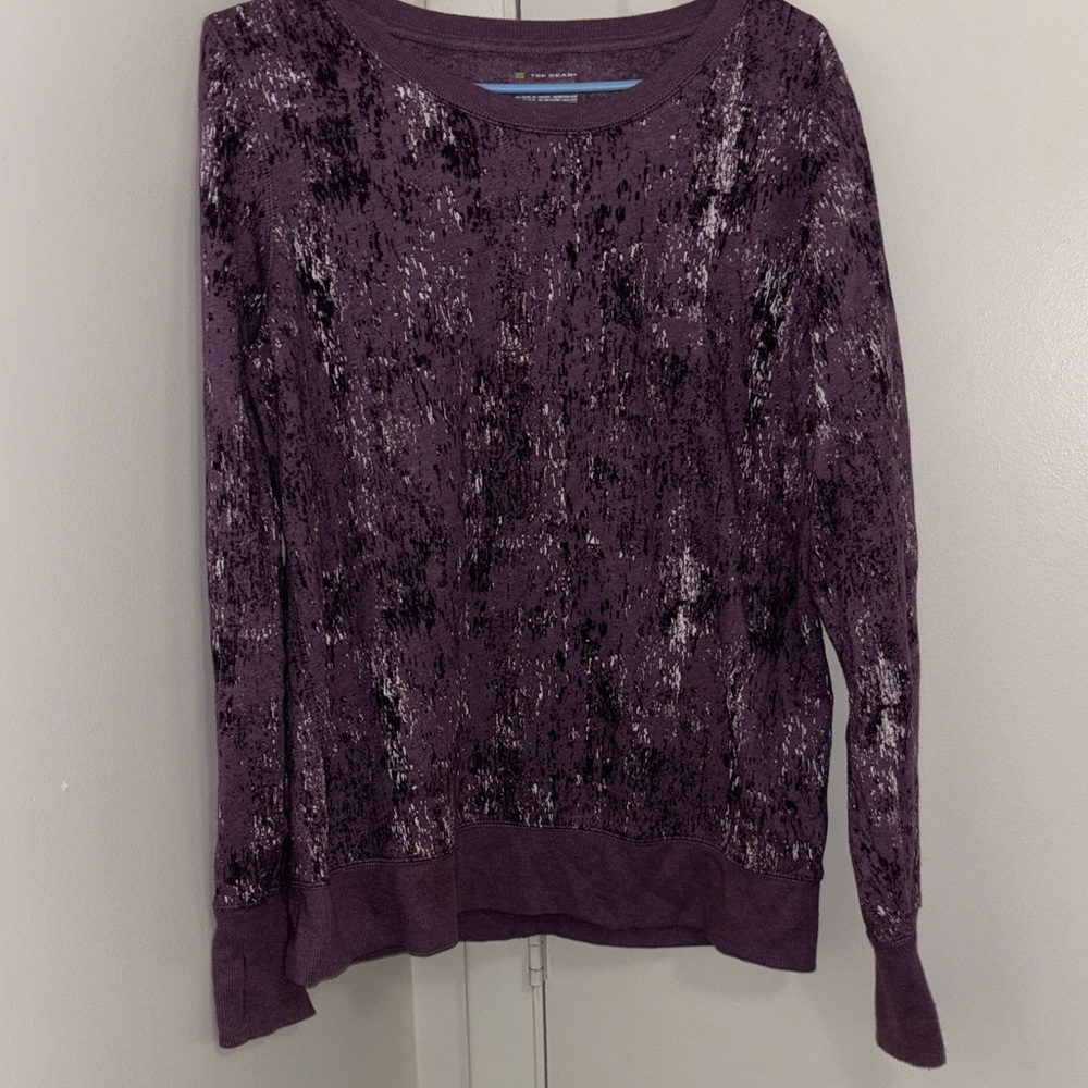 Tek Gear Purple Marbled Crew Neck Sweater